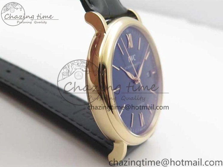 MIROTIME 0809 MoistureWicking Portofino Automatic RG IW356522 FKF 1:1 Best Edition Blue Dial on Black Croco Strap A 7109